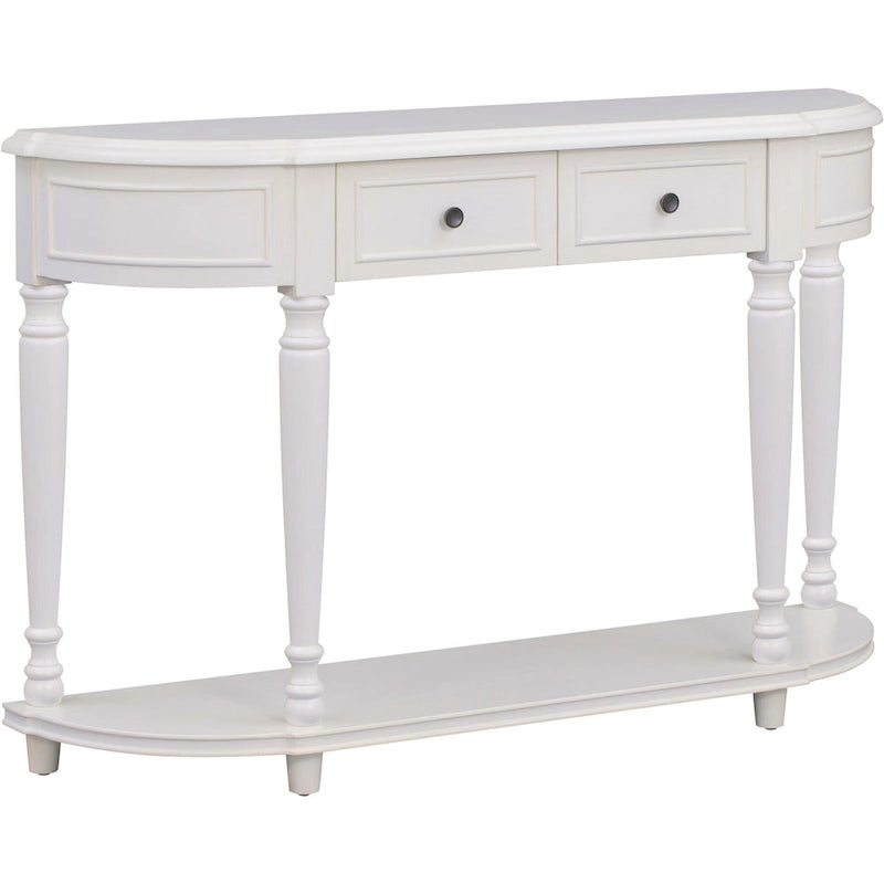 Console de style rétro à plateau incurvé avec étagère ouverte