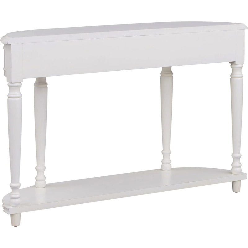 Console de style rétro à plateau incurvé avec étagère ouverte