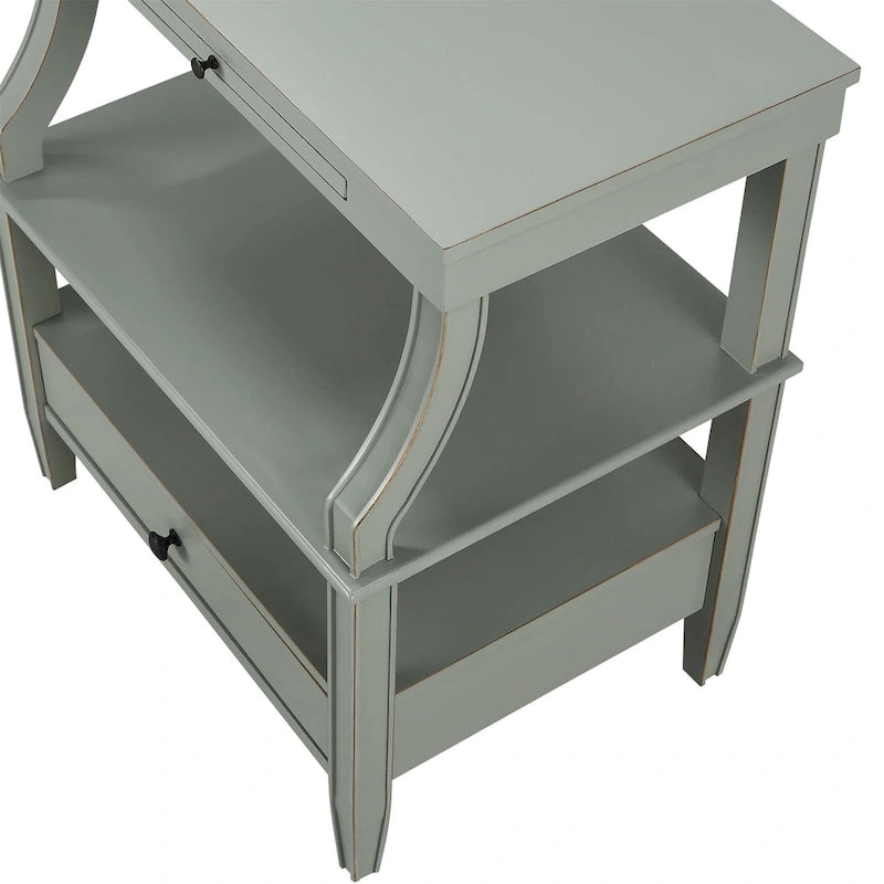 Table basse de rangement à 3 niveaux rectangulaire avec tiroir Table de nuit avec plateau coulissant Table d'appoint pour salon