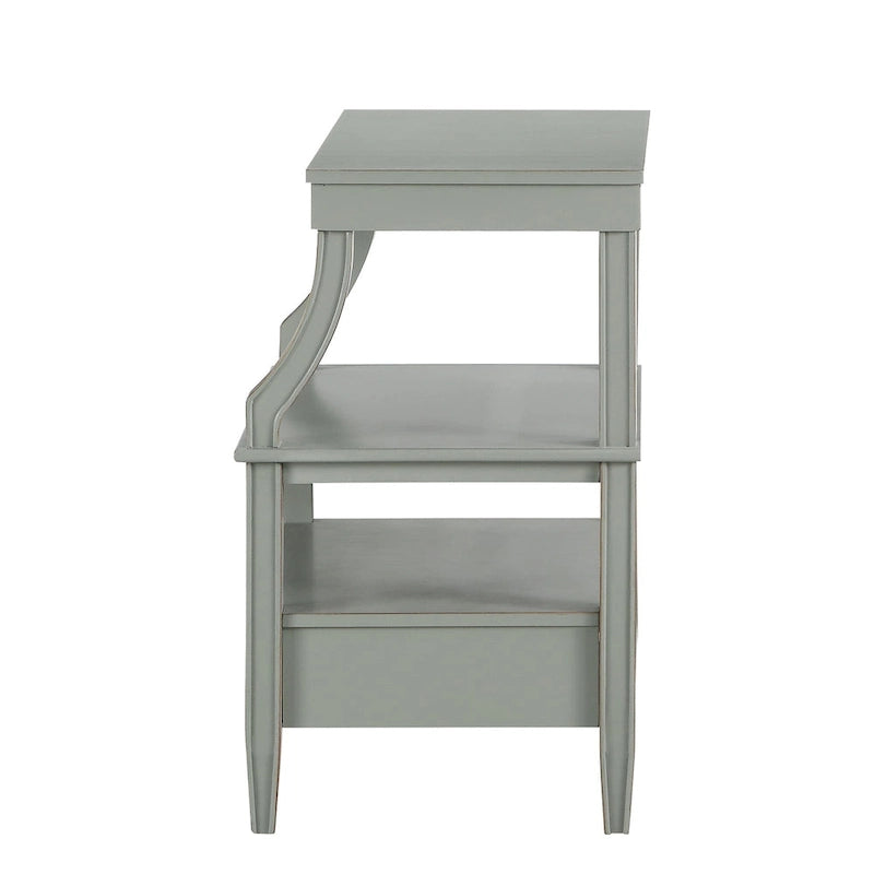 Table basse de rangement à 3 niveaux rectangulaire avec tiroir Table de nuit avec plateau coulissant Table d'appoint pour salon