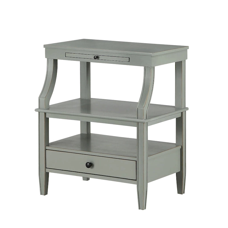 Table basse de rangement à 3 niveaux rectangulaire avec tiroir Table de nuit avec plateau coulissant Table d'appoint pour salon