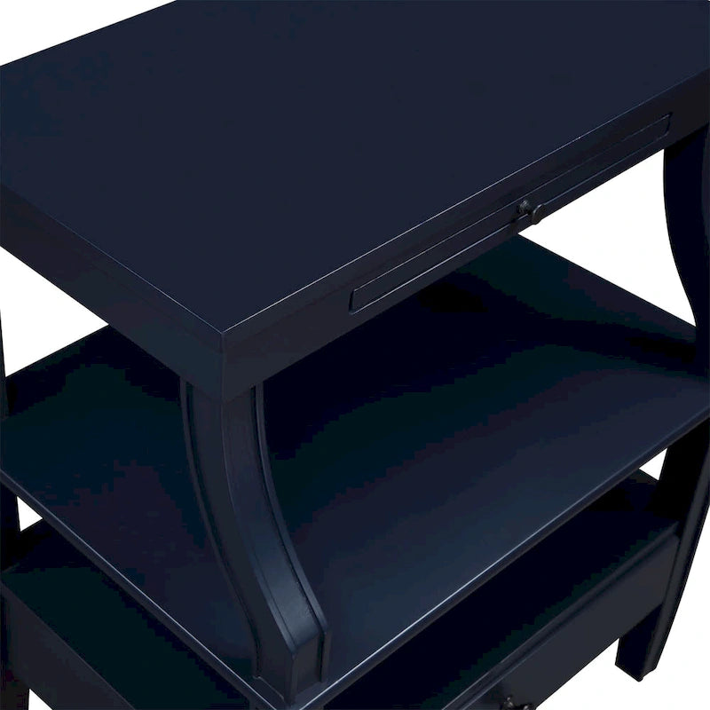 Table basse de rangement à 3 niveaux rectangulaire avec tiroir Table de nuit avec plateau coulissant Table d'appoint pour salon