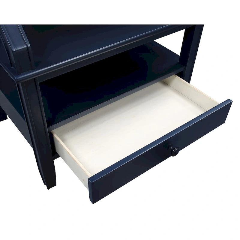 Table basse de rangement à 3 niveaux rectangulaire avec tiroir Table de nuit avec plateau coulissant Table d'appoint pour salon