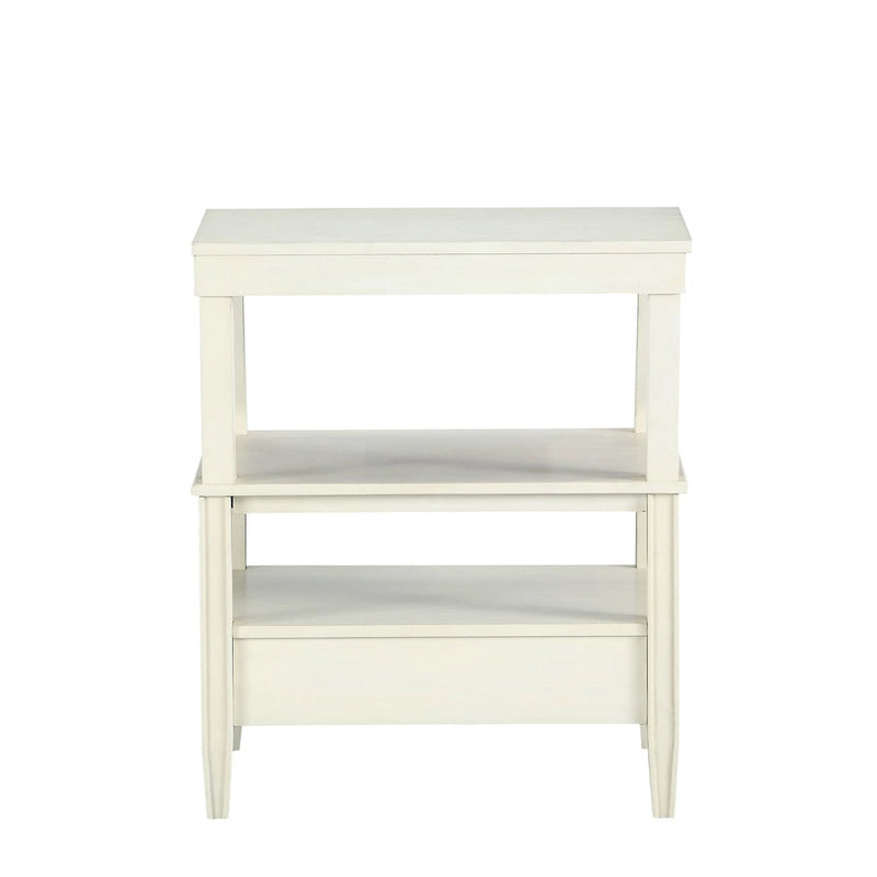 Table basse de rangement à 3 niveaux rectangulaire avec tiroir Table de nuit avec plateau coulissant Table d'appoint pour salon