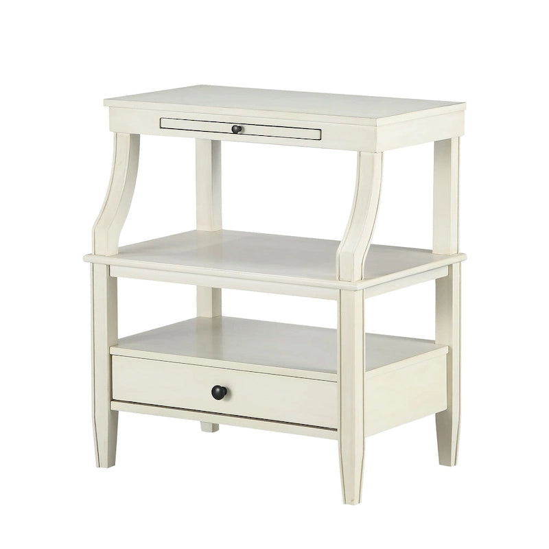 Table basse de rangement à 3 niveaux rectangulaire avec tiroir Table de nuit avec plateau coulissant Table d'appoint pour salon