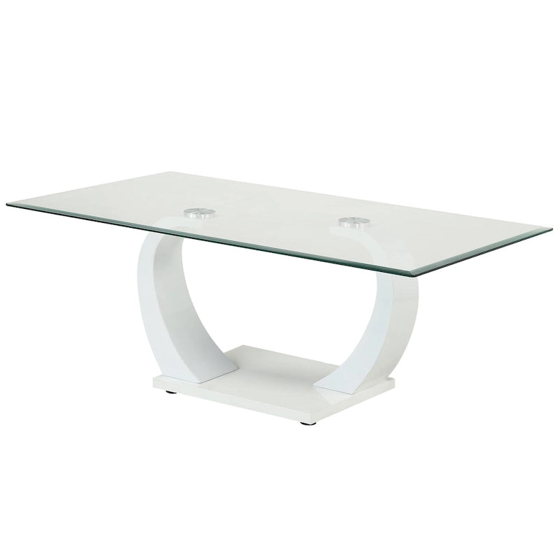 Table basse contemporaine 50 pouces avec plateau en verre Cres par Furniture of America