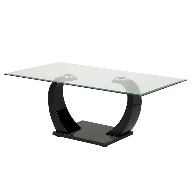 Table basse contemporaine 50 pouces avec plateau en verre Cres par Furniture of America
