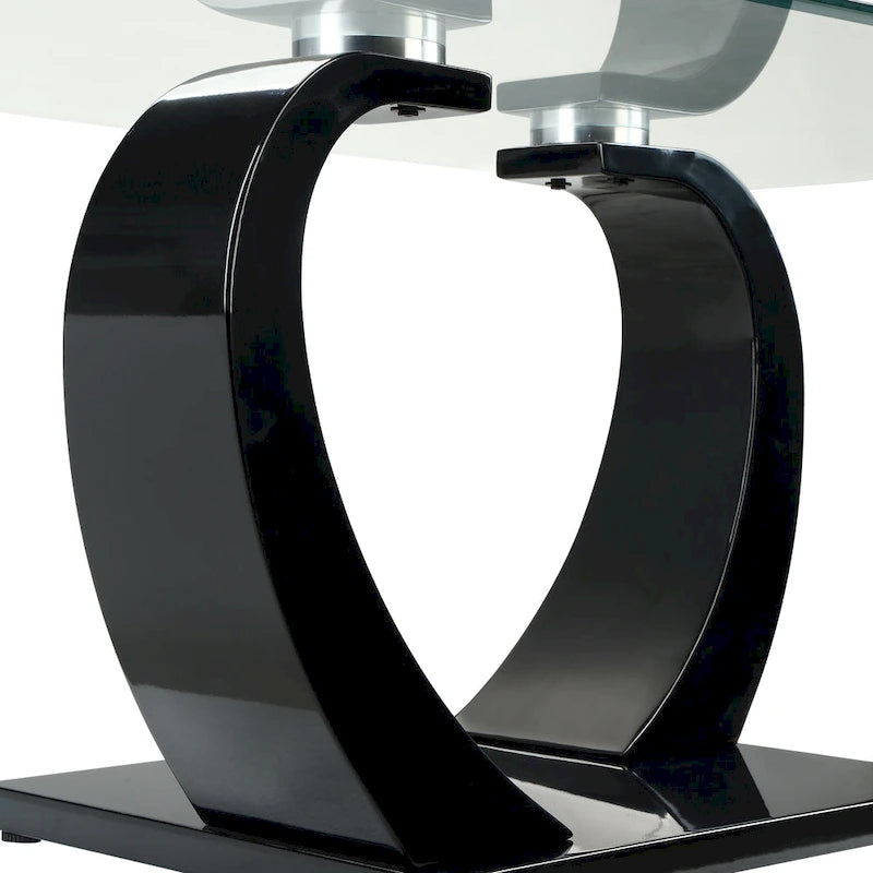 Table basse contemporaine 50 pouces avec plateau en verre Cres par Furniture of America