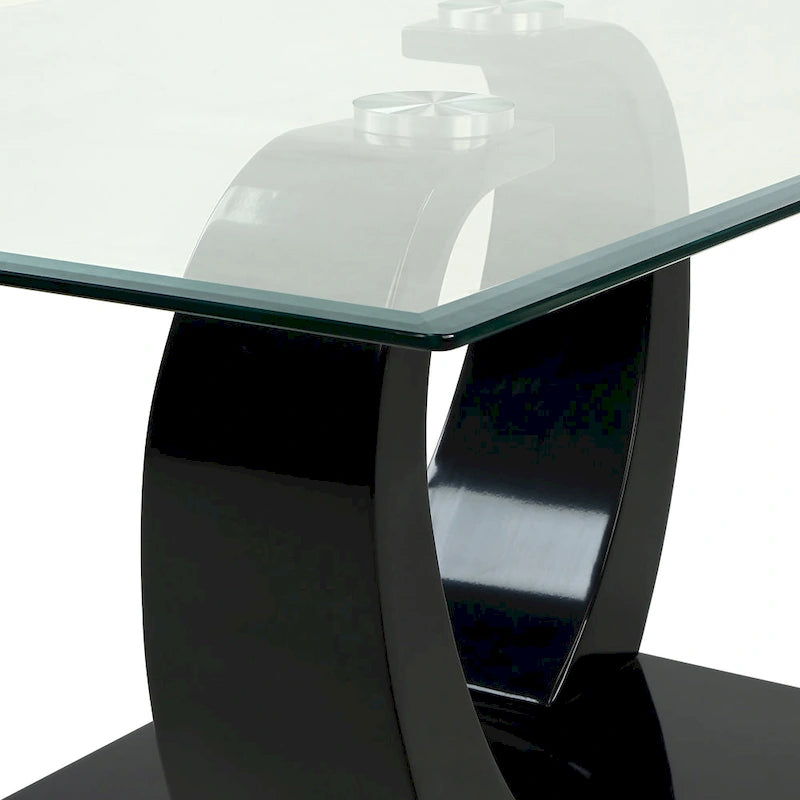 Table basse contemporaine 50 pouces avec plateau en verre Cres par Furniture of America