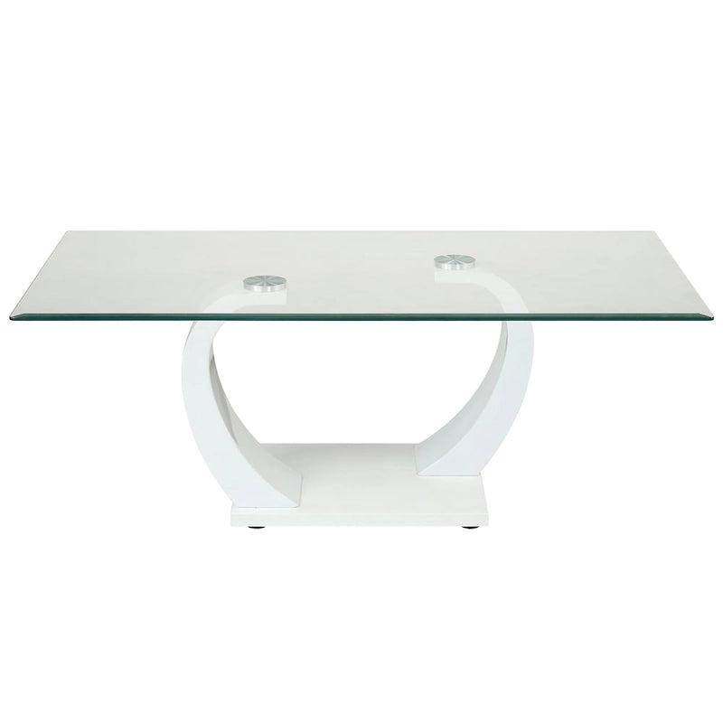 Table basse contemporaine 50 pouces avec plateau en verre Cres par Furniture of America