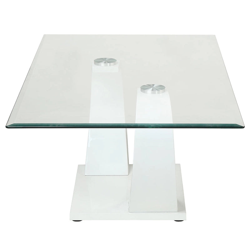 Table basse contemporaine 50 pouces avec plateau en verre Cres par Furniture of America