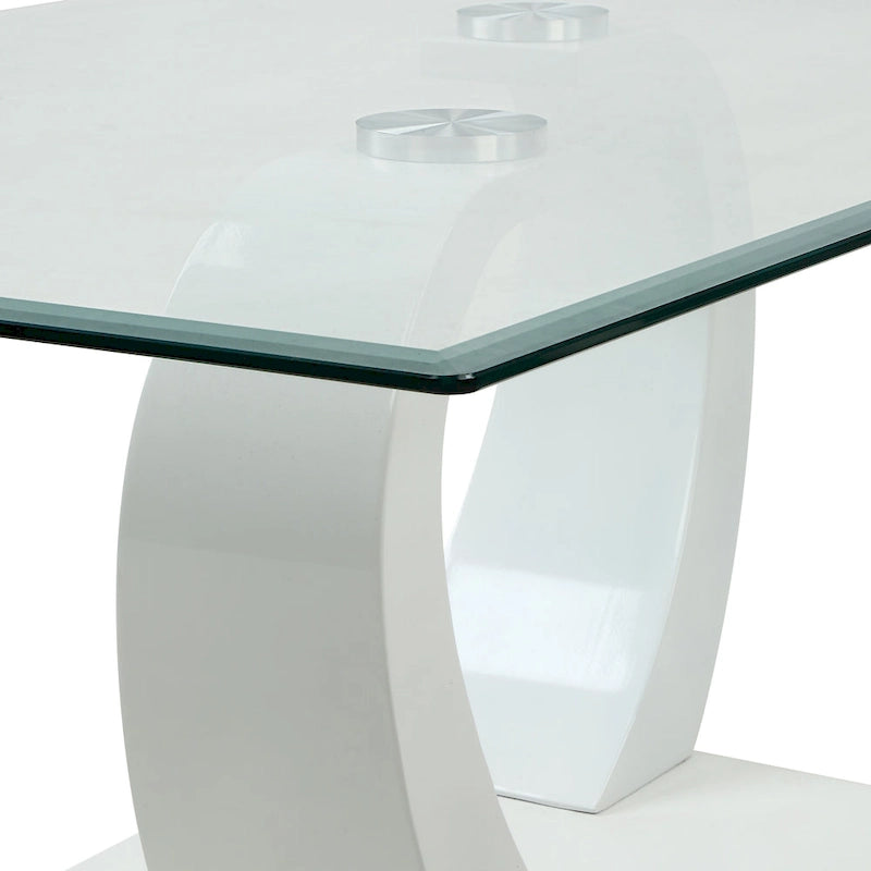 Table basse contemporaine 50 pouces avec plateau en verre Cres par Furniture of America