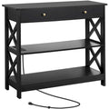 Table Console en Bois Yaheetech avec Prise de Courant Table d'Entrée