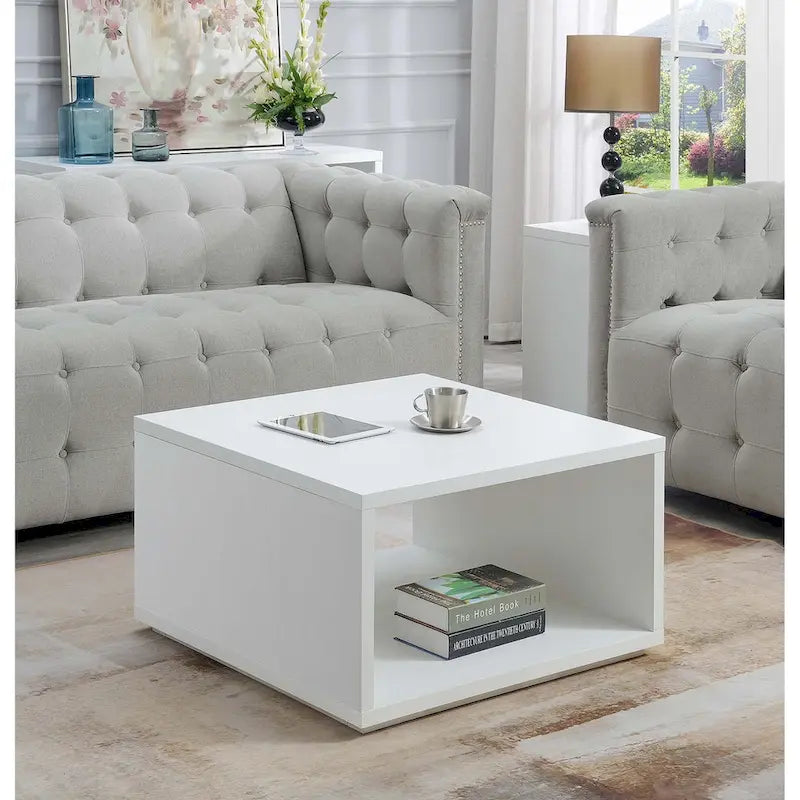 Table basse Northfield Admiral Square avec étagère de Convenience Concepts