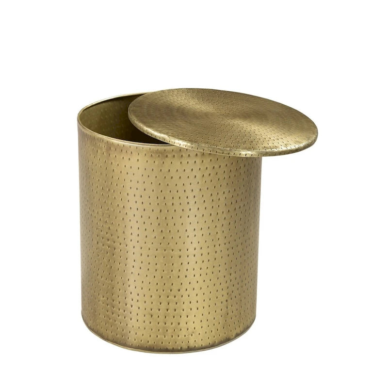 Table d'appoint Alevi en fer doré et tambour