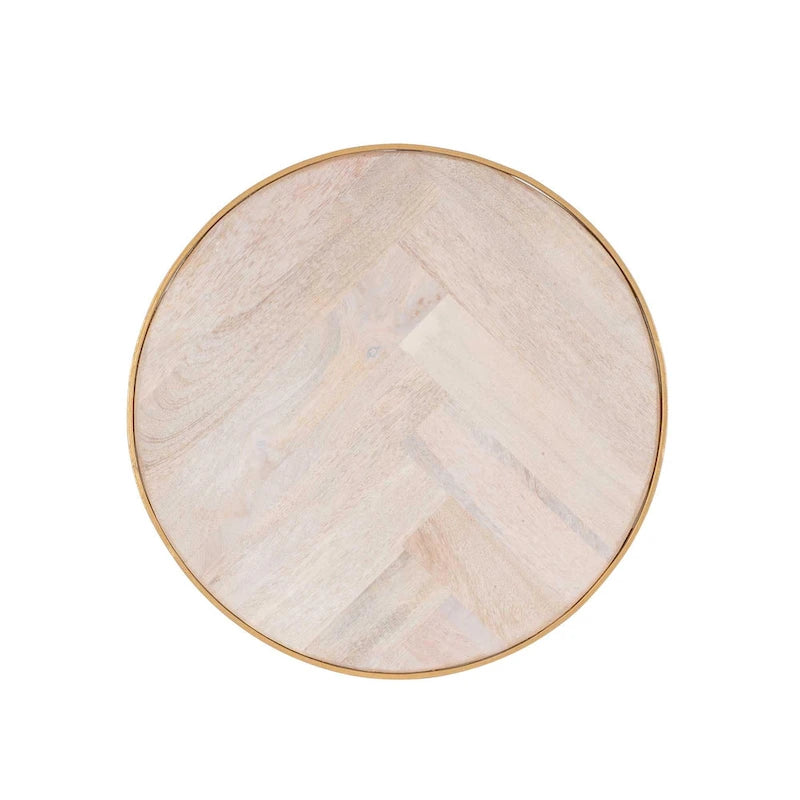 Tables d'appoint gigognes en bois naturel et fer (ensemble de 2) par East at Main