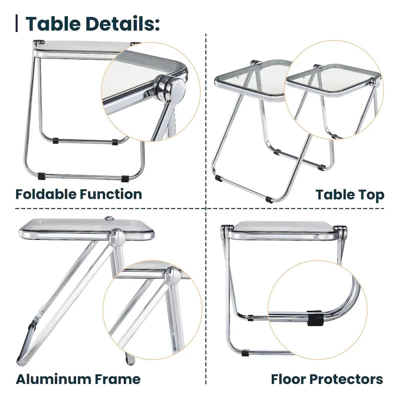 Table pliante rectangulaire LeisureMod Lawrence avec cadre en aluminium - 16.73
