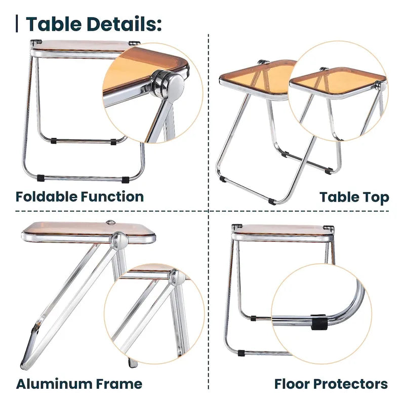 Table pliante rectangulaire LeisureMod Lawrence avec cadre en aluminium - 16.73