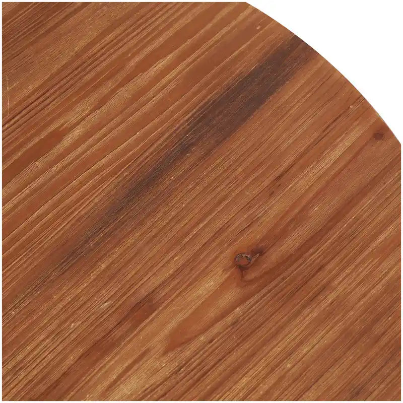 Table basse en bois à perles avec base en métal en forme de X - Marron - Roche River Decor - 30Lx30Px16H