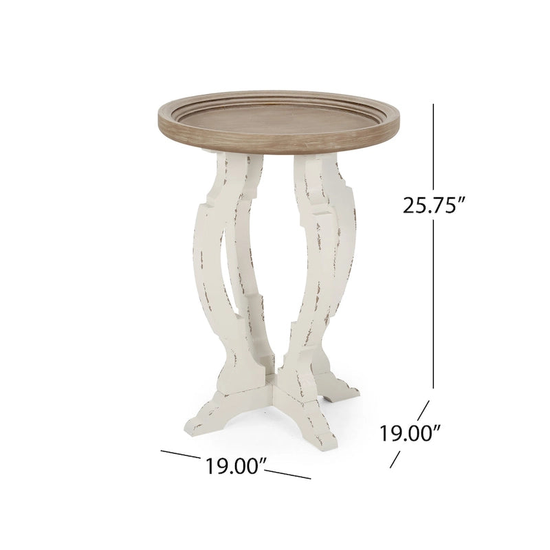 Table d'appoint ronde Purdin French Country par Christopher Knight Home