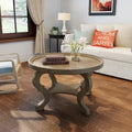 Table basse ronde en similicuir Althea de Christopher Knight Home