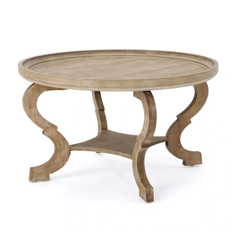 Table basse ronde en similicuir Althea de Christopher Knight Home