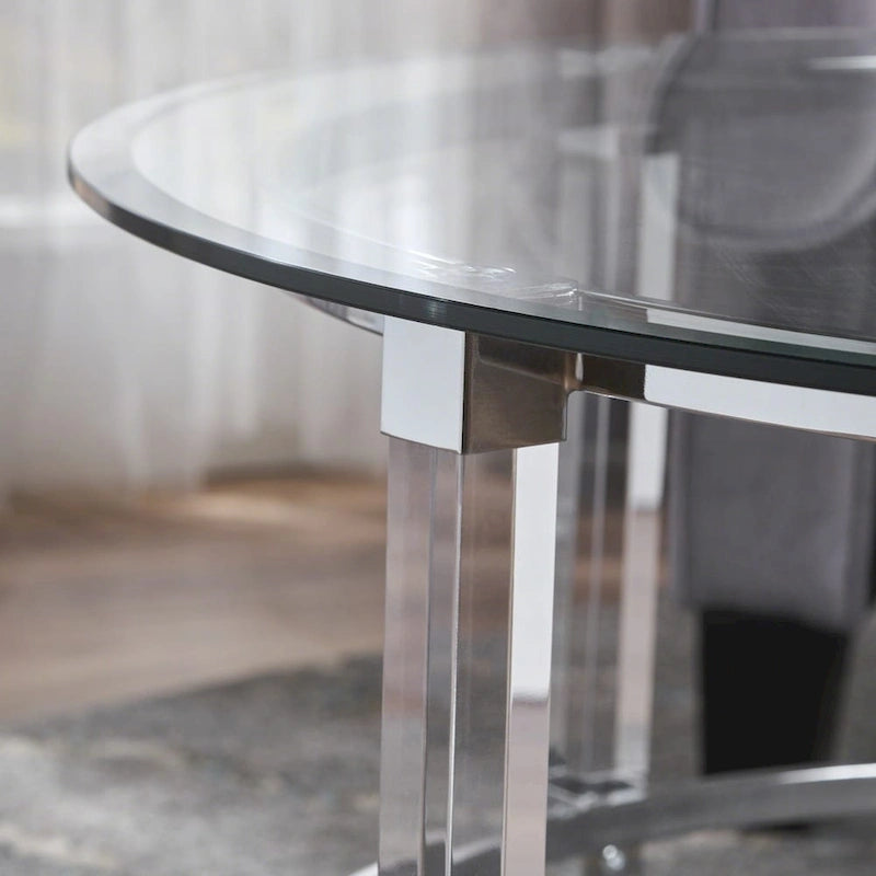 Table basse ronde en verre Elowen de Christopher Knight Home - 35,5L x 35,5l x 18H