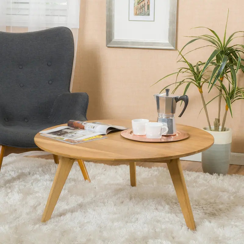 Table basse ronde en bois d'acacia Canton par Christopher Knight Home