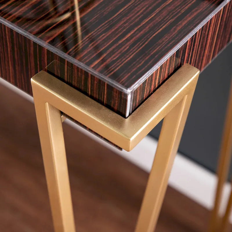 Table Console Contemporaine Berclair en Verre Marron SEI Furniture
