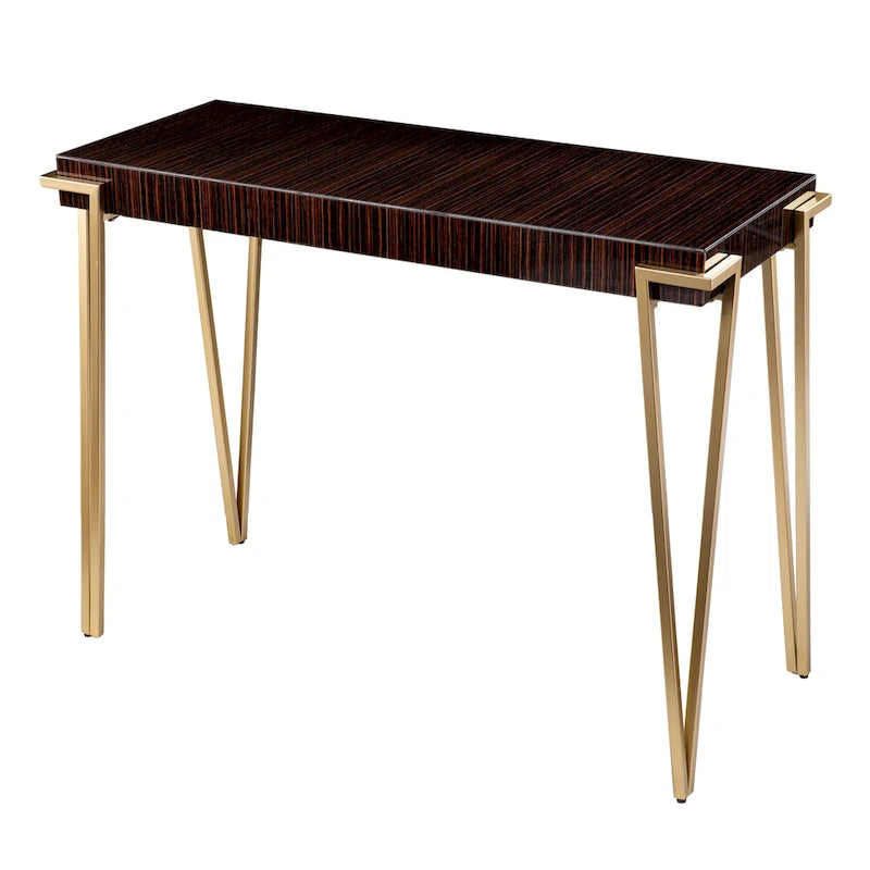 Table Console Contemporaine Berclair en Verre Marron SEI Furniture