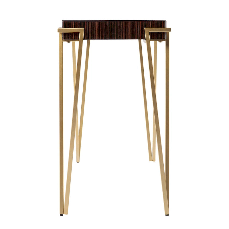 Table Console Contemporaine Berclair en Verre Marron SEI Furniture