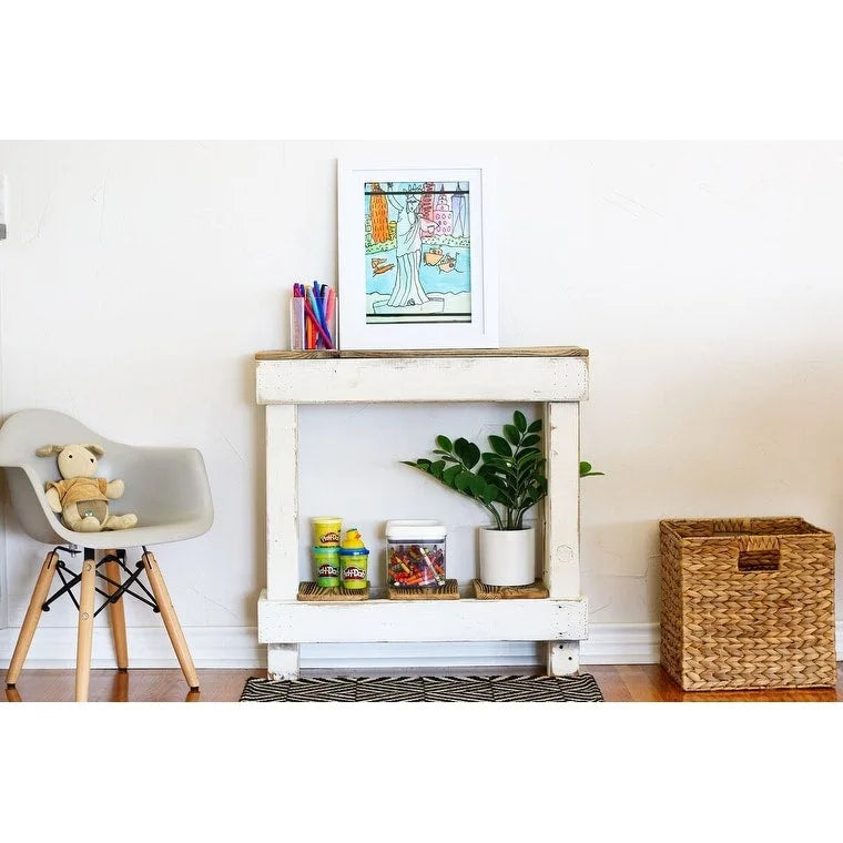 Table d'appoint mini-console 26x8x26 (Blanche)