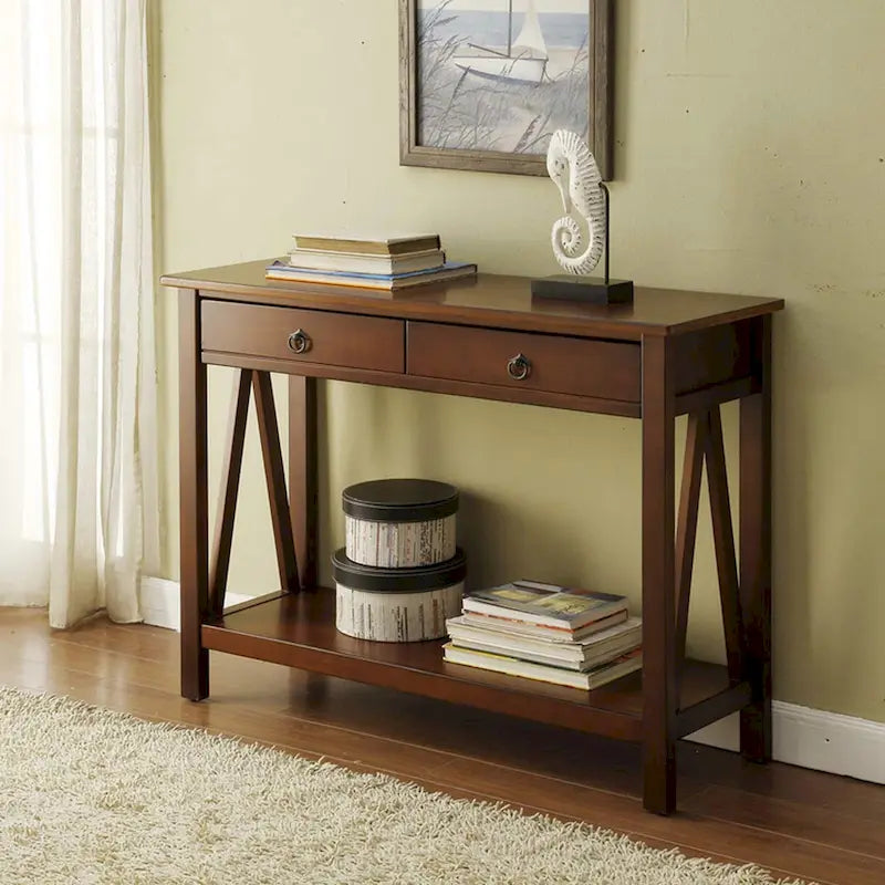 Console Nouvelle-bourg de Copper Grove, finition tabac antique