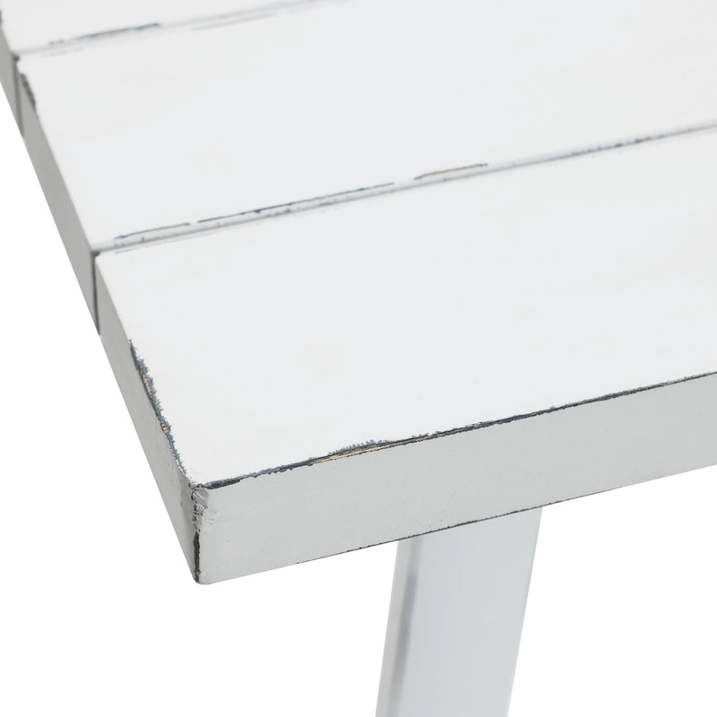 Console et table d'entrée blanches de style campagnard - 32,5 H x 47,9 L x 15 P