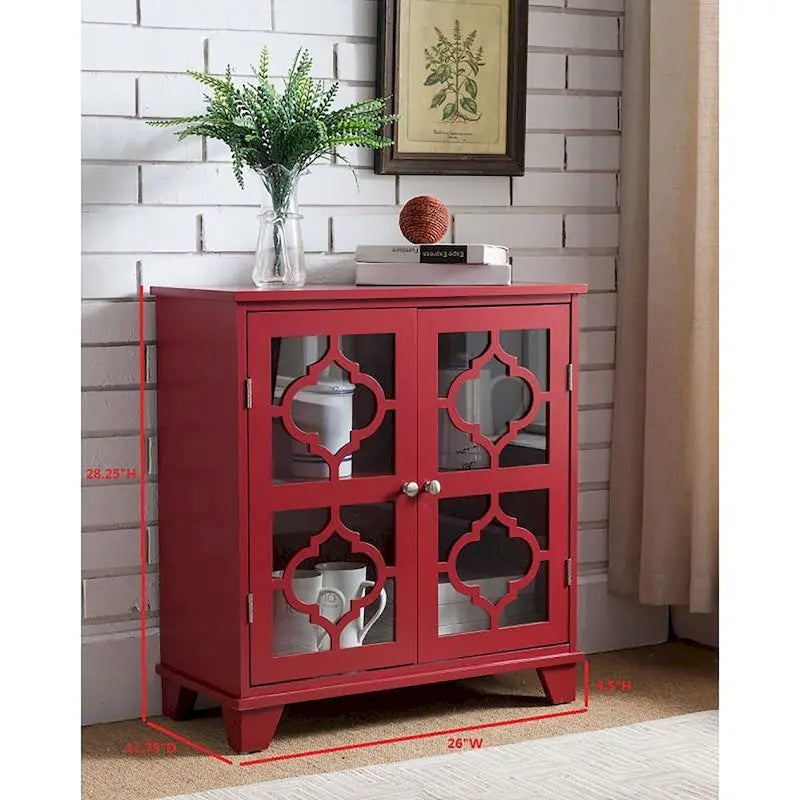 Console en bois Copper Grove Lunaria avec finition rouge