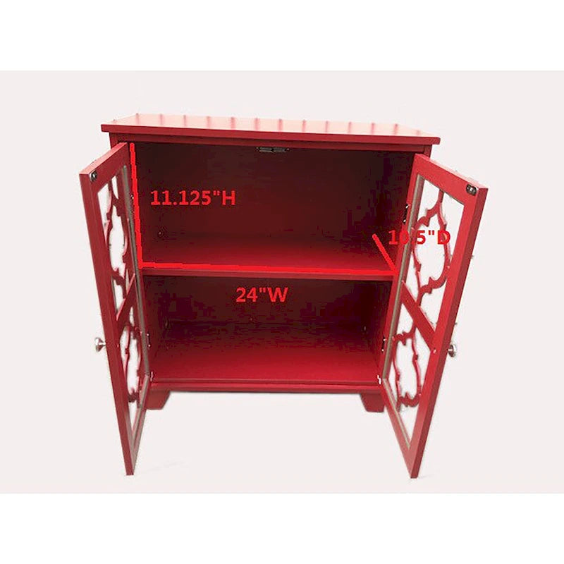 Console en bois Copper Grove Lunaria avec finition rouge