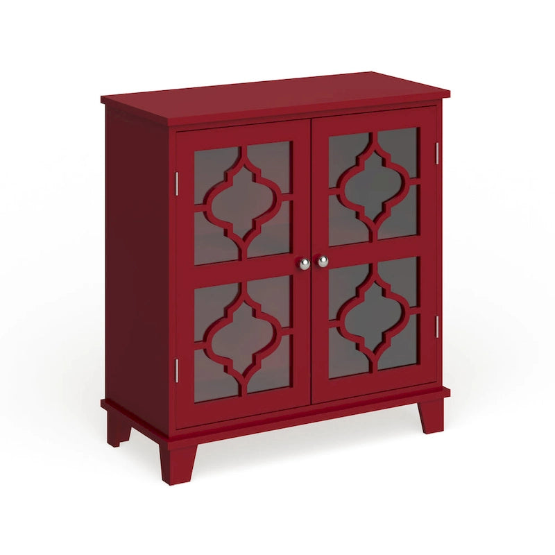 Console en bois Copper Grove Lunaria avec finition rouge