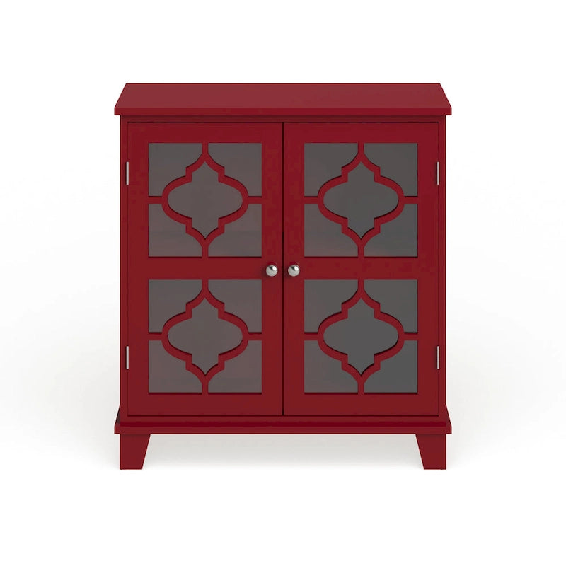 Console en bois Copper Grove Lunaria avec finition rouge