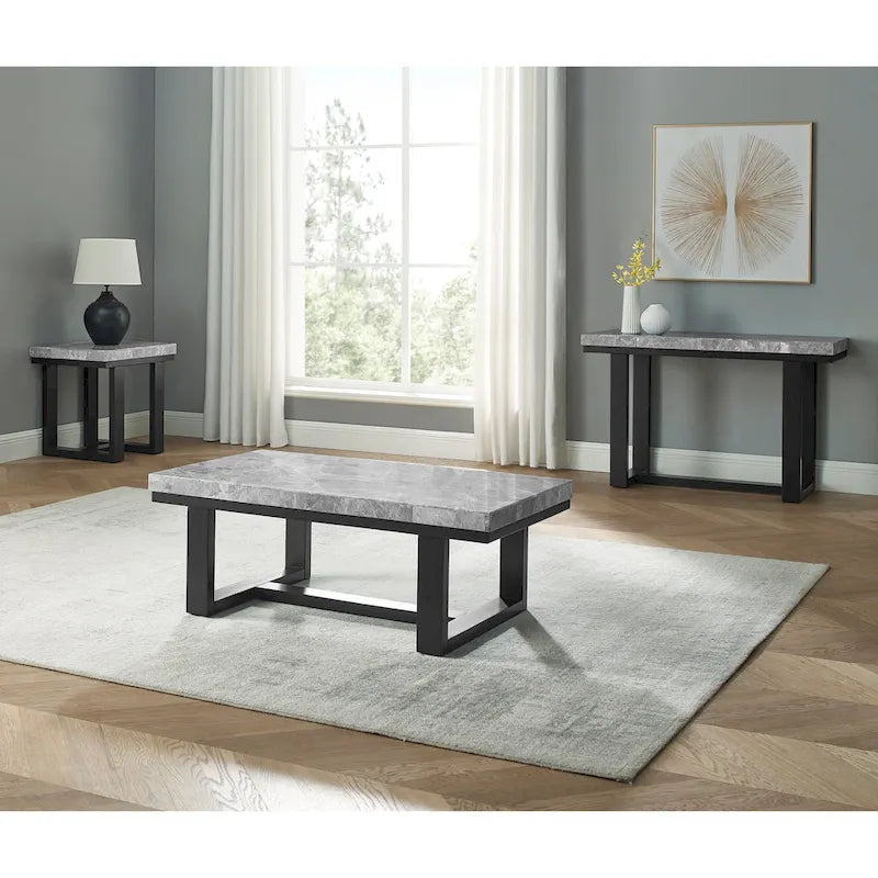 Console en marbre gris Ludlow Steve Silver