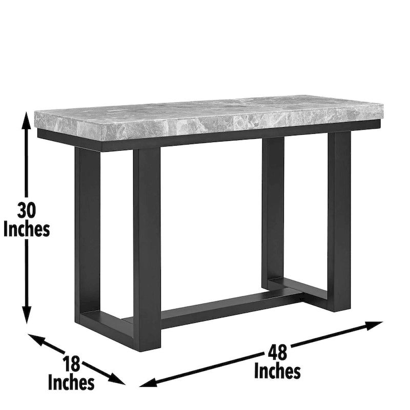 Console en marbre gris Ludlow Steve Silver