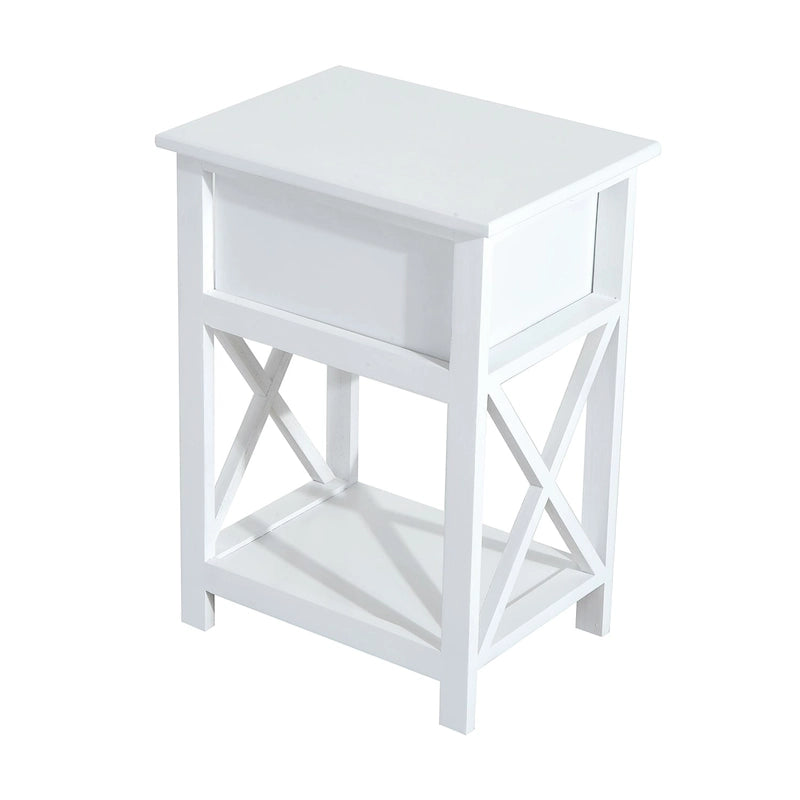 Table d'appoint en bois HomCom à côtés en X – 15,5 L x 12 l x 22 H