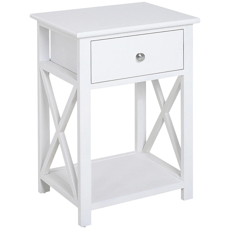 Table d'appoint en bois HomCom à côtés en X – 15,5 L x 12 l x 22 H
