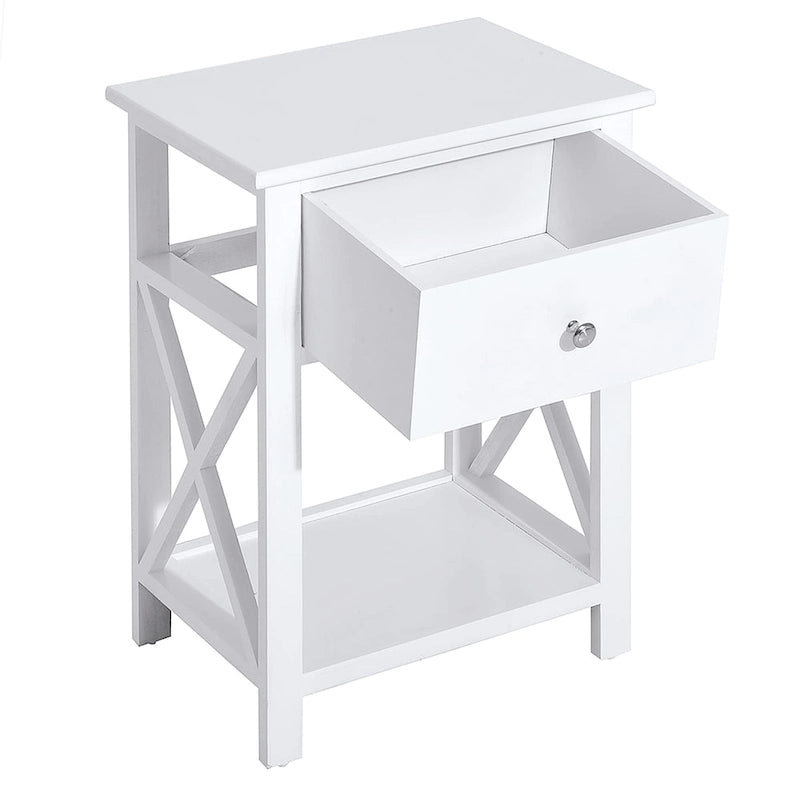 Table d'appoint en bois HomCom à côtés en X – 15,5 L x 12 l x 22 H