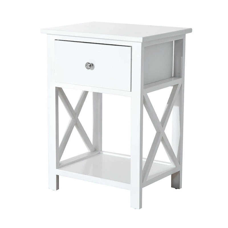 Table d'appoint en bois HomCom à côtés en X – 15,5 L x 12 l x 22 H