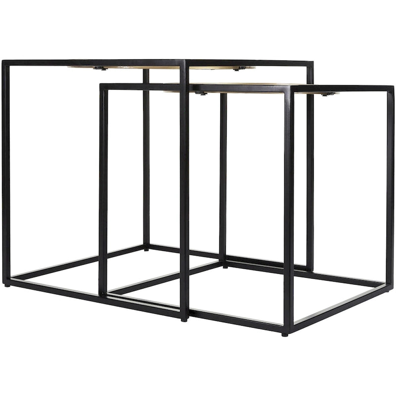 Tables d'appoint gigognes avec miroir Karley - 53,34H x 53,34L x 53,34P cm, 48,26H x 48,26L x 48,26P cm