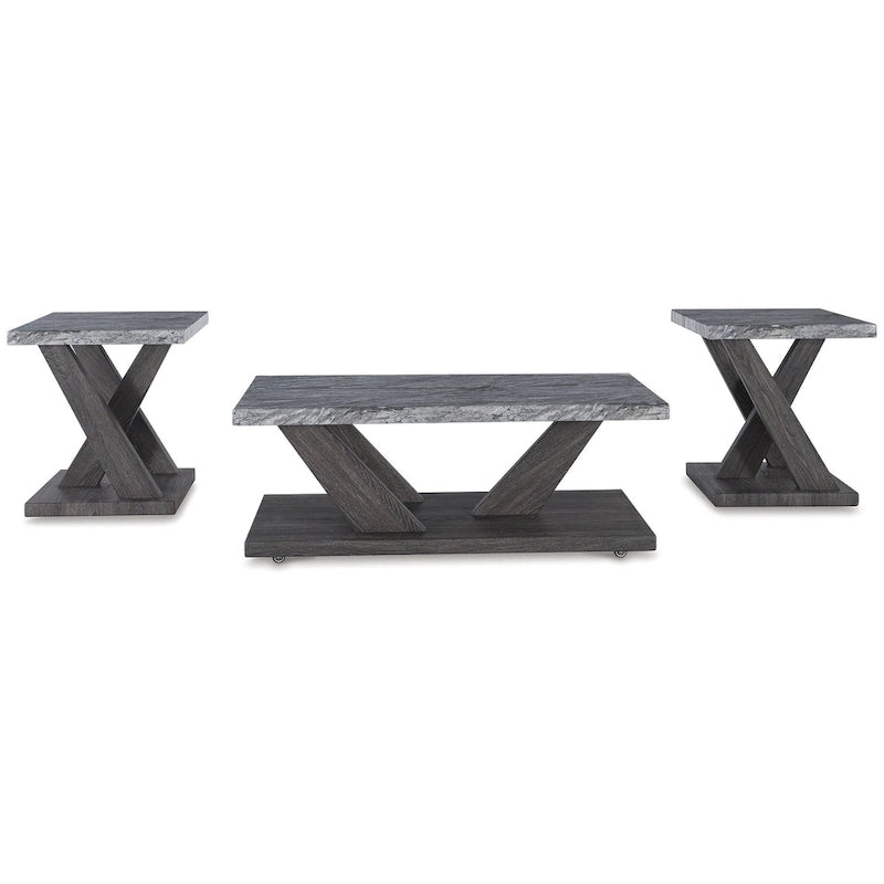 Signature Design by Ashley Bensonale Gray Table Set (Ensemble de 3) - 48L x 24P x 18H