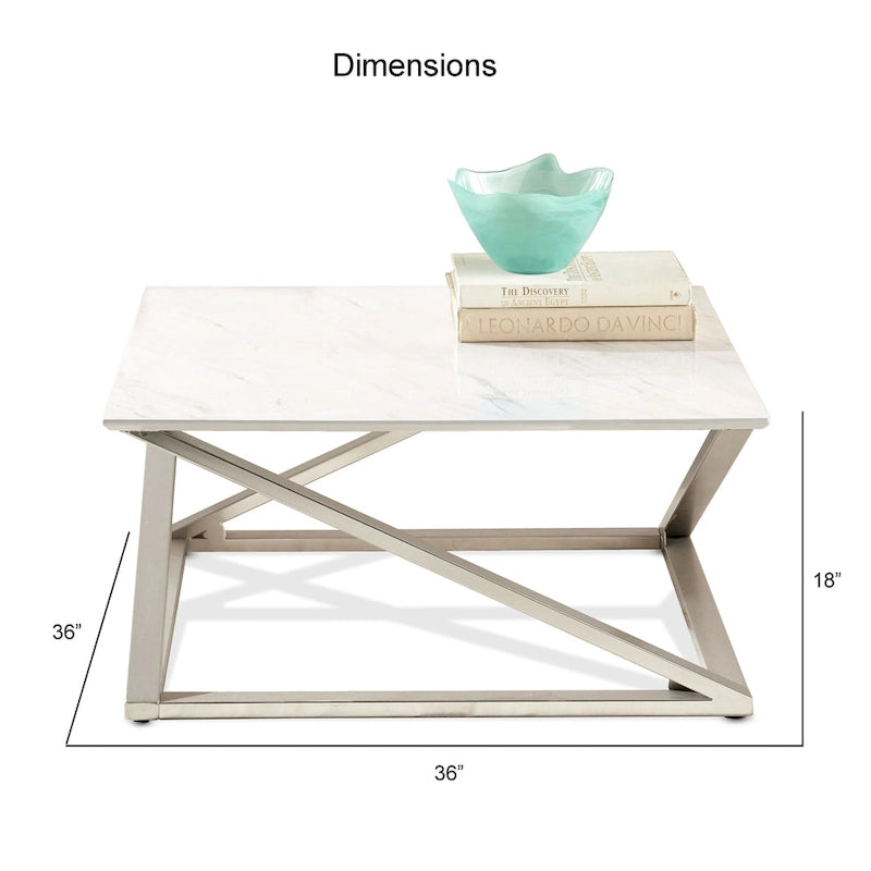 Ensemble occasionnel de 3 pièces à plateau en faux marbre Zilina de Steve Silver