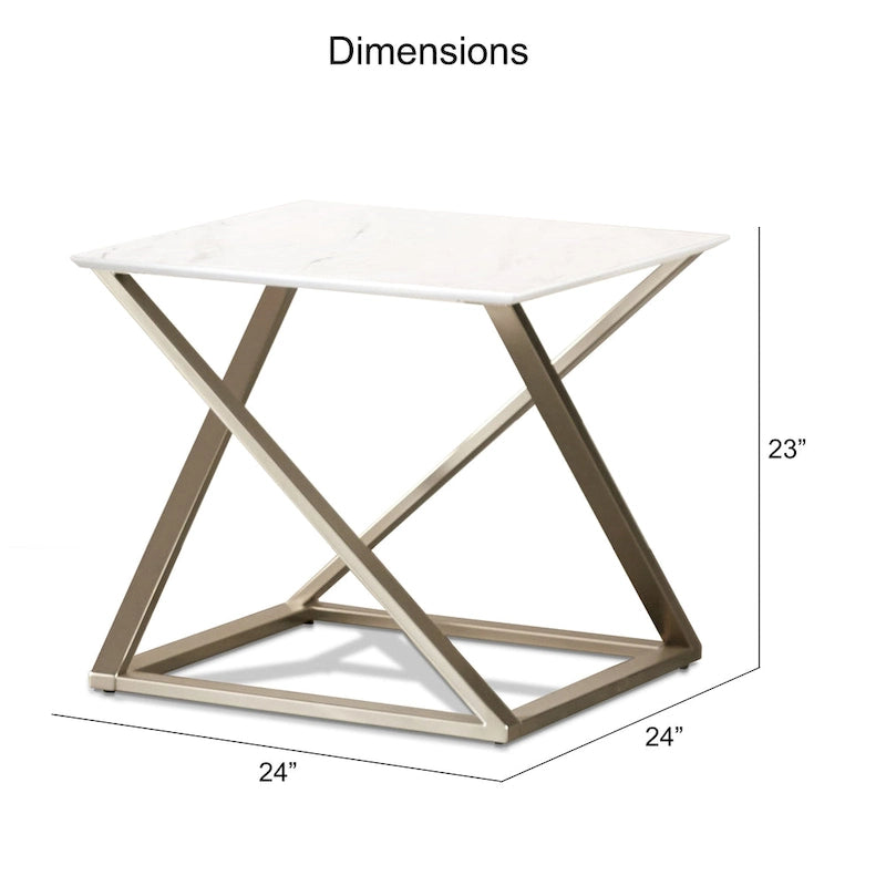 Ensemble occasionnel de 3 pièces à plateau en faux marbre Zilina de Steve Silver