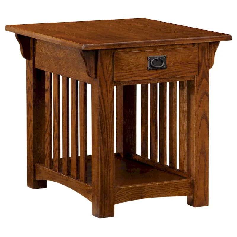 Leick Home Table d'appoint de style transitoire à 1 tiroir