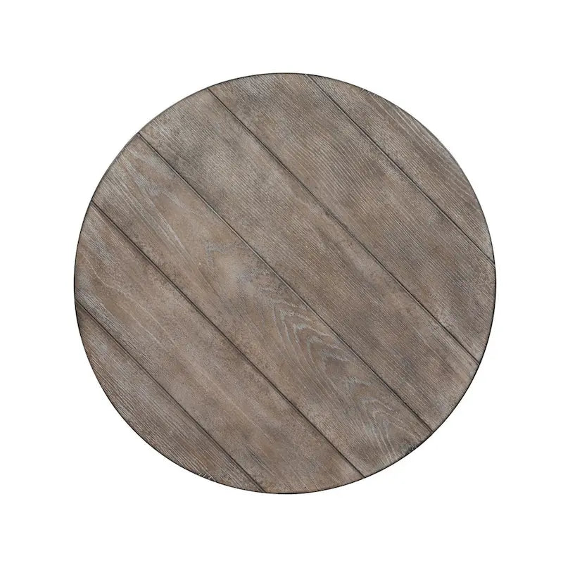 Table d'appoint ronde Sedona vieilli blanc et gravier